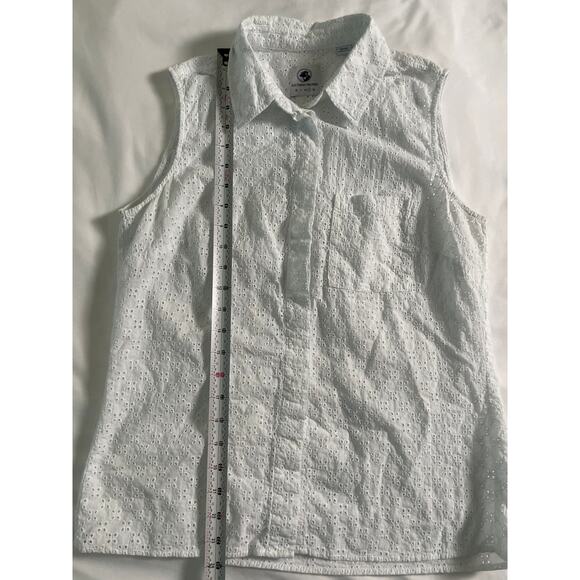 Southern Proper White Eyelit button up SZ Large - Picture 7 of 7